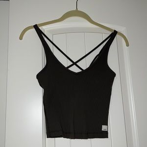 Vuori Rib Crop Tank Top Oregano Small